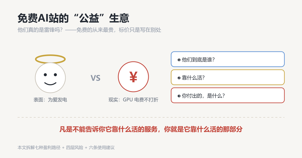 免费AI站的“公益”生意：他们真的是雷锋吗？